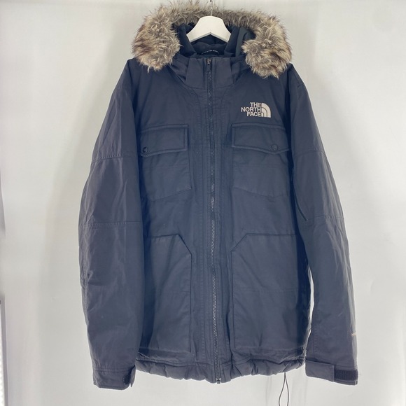 The North Face Yellowband 550 Goose Down Fill Parka Hyvent Jacket Fur Hood 2XL - Picture 1 of 12